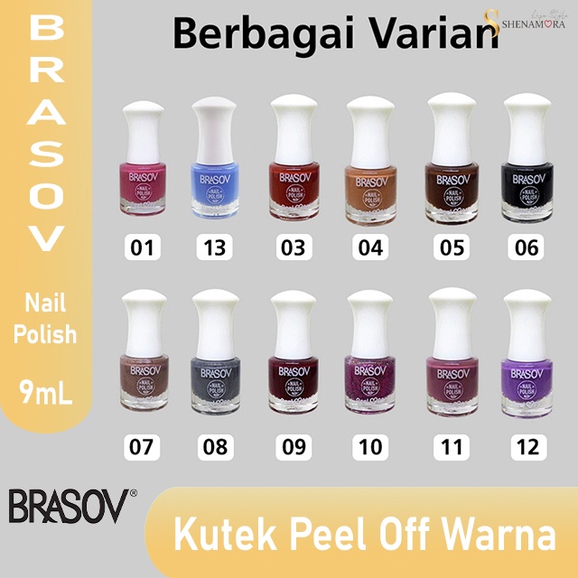 Brasov Nail Polish Peel-Off /Kutek Cat Kuku Kupas 9 ml ( 12 botol )