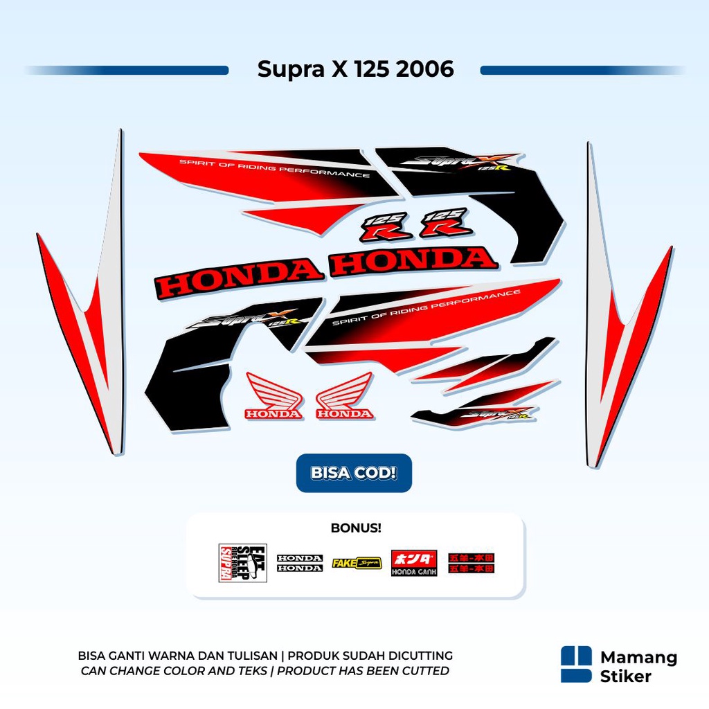 Striping Motor Honda Supra X 125 Tahun 2006 Variasi (1) Original Ori Custom Keren Simpel Racing 125D