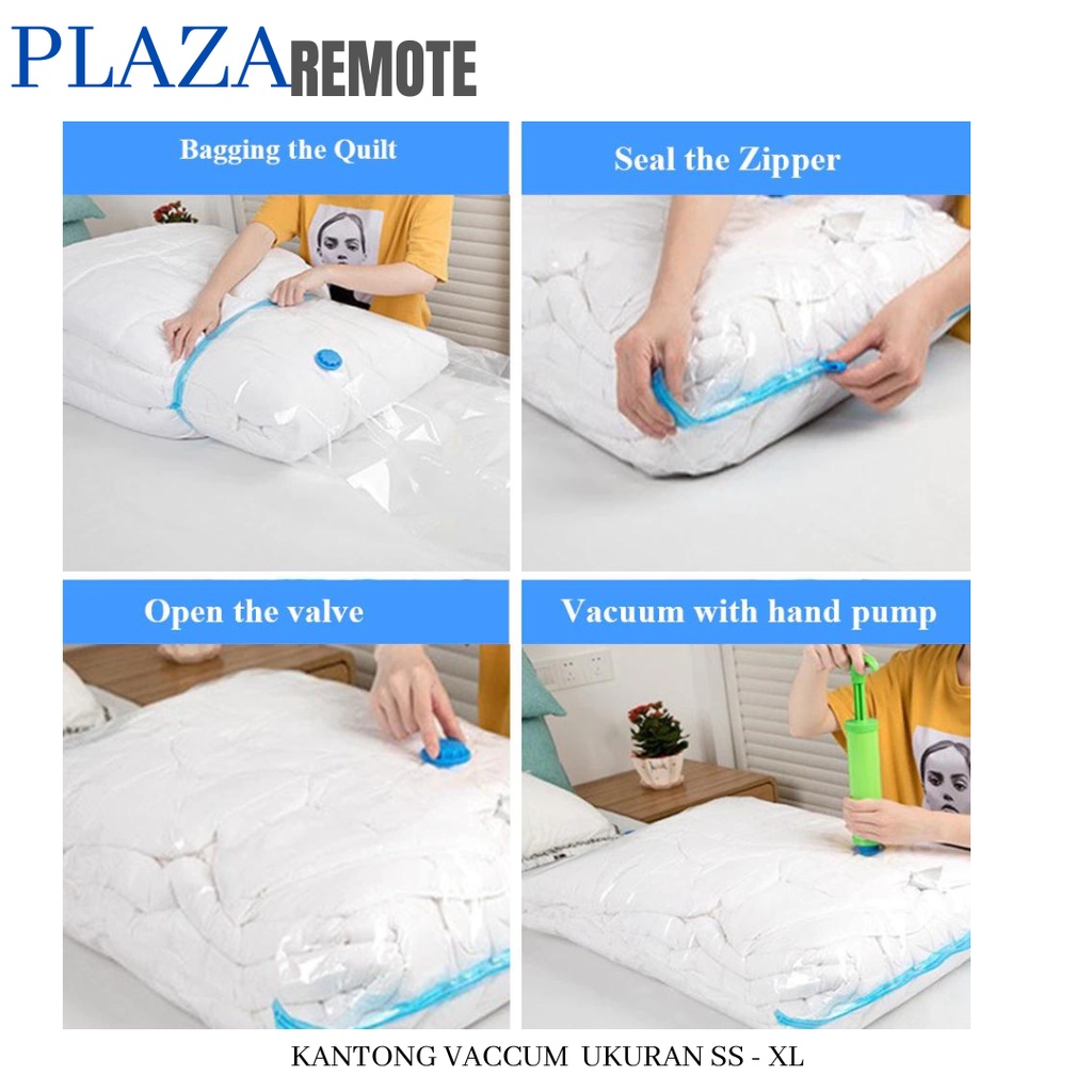 PLASTIK VACUM BAG LAUNDRY PREMIUM TEBAL TRAVEL BAJU BED COVER PENGHEMAT RUANG 100X80 MM