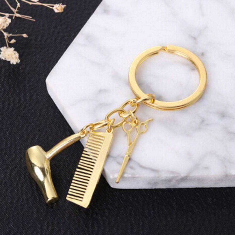 Lanfy Gantungan Kunci Dresser Stylist Sisir Gunting Fashion Charm Scissor