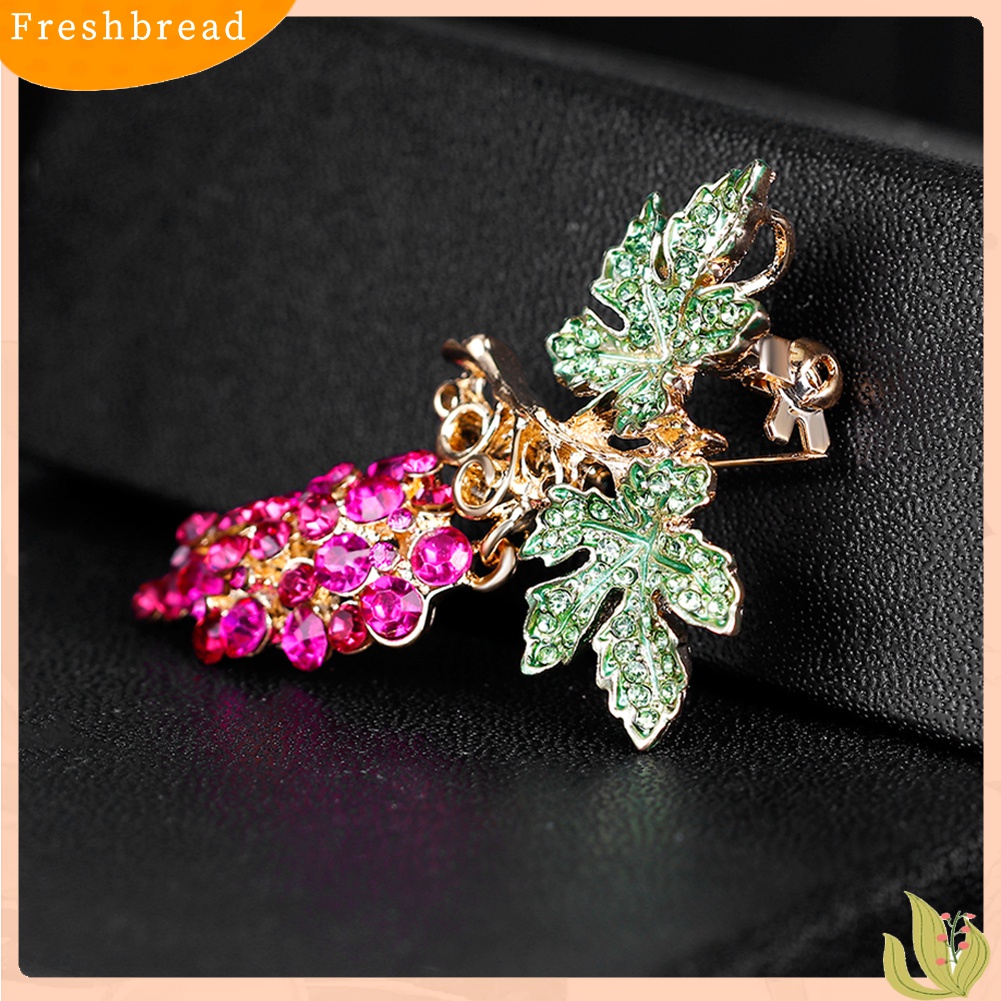 [ TERLARIS]Women Fashion Multicolor Rhinestone Grape Fruit Brooch Pin Evening Party Jewelry