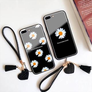 Casing Tempered Glass Dengan Strap Tangan Motif Bunga