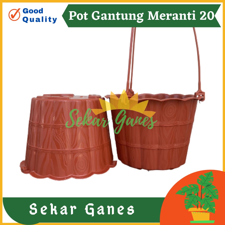 Pot Gantung Meranti 20 Merah Bata Merah Coklat Terracota Terracotta Pot Bunga Gantung Motif Gentong Mirip Country Murah Termasuk Tali Pot Bunga Gantung Murah Grosir Unik Plastik Putih