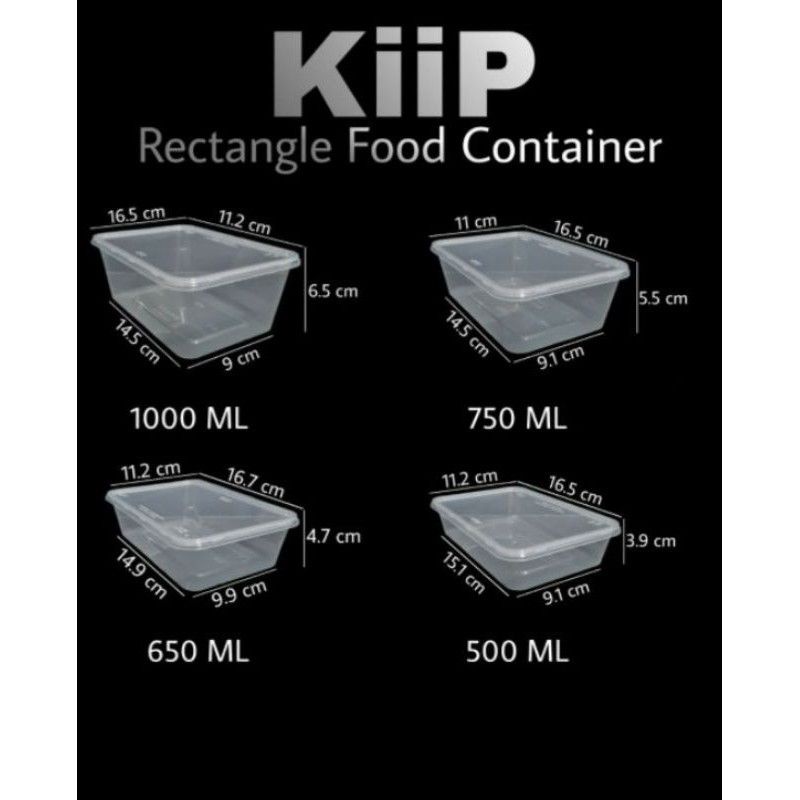 KIIP Thinwall Food Container/  Kotak Makan Plastik Klip  @25set