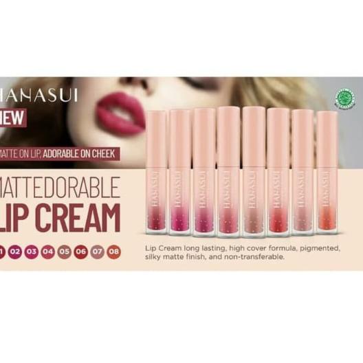 N2A6 Hanasui Mattble Lip Cream | Matte Dorable LipCream Lipstick Cair Mate Hanasui | BOBA EDITION | 