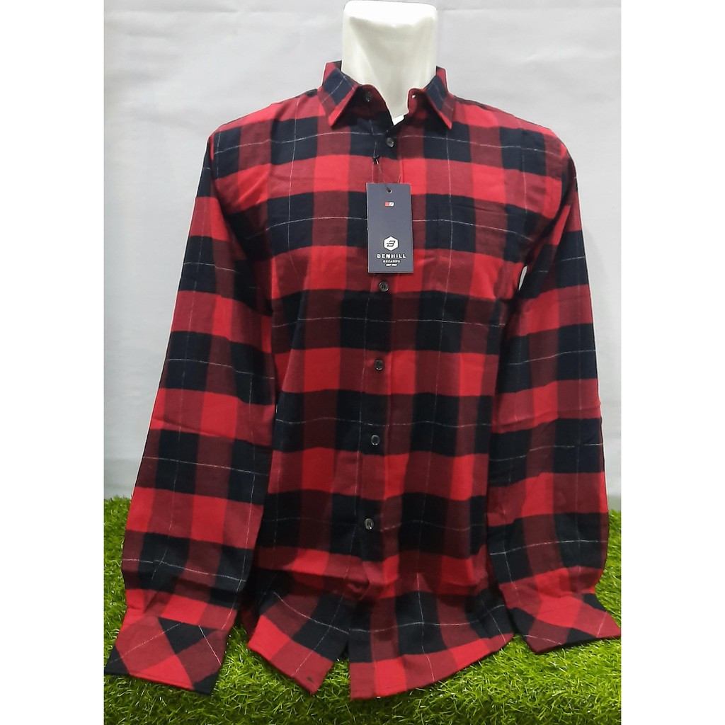 KEMEJA PRIA BENHILL/KEMEJA FLANEL/KEMEJA LENGAN PANJANG