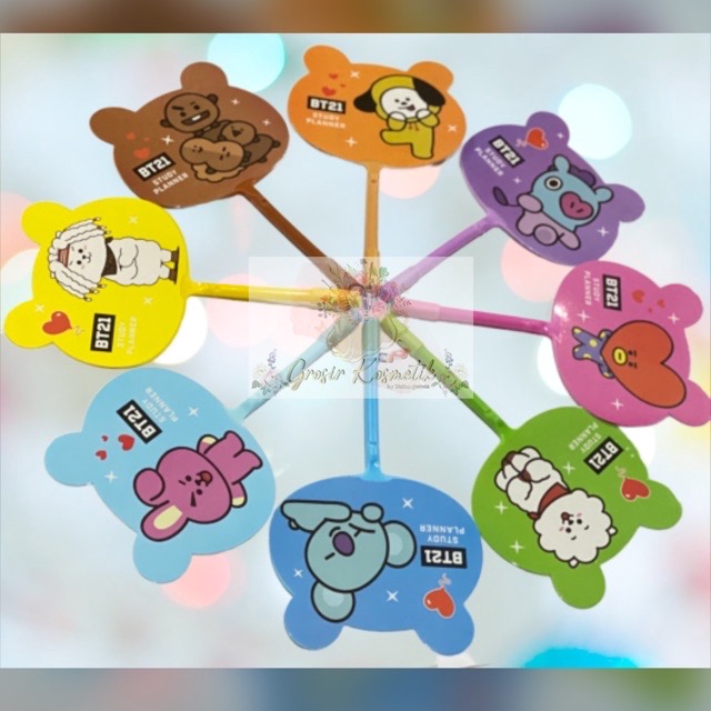 

PULPEN KIPAS BTS BT21 CARTOON - BALLPOINT BOLPEN PENA KARTUN LUCU KARAKTER