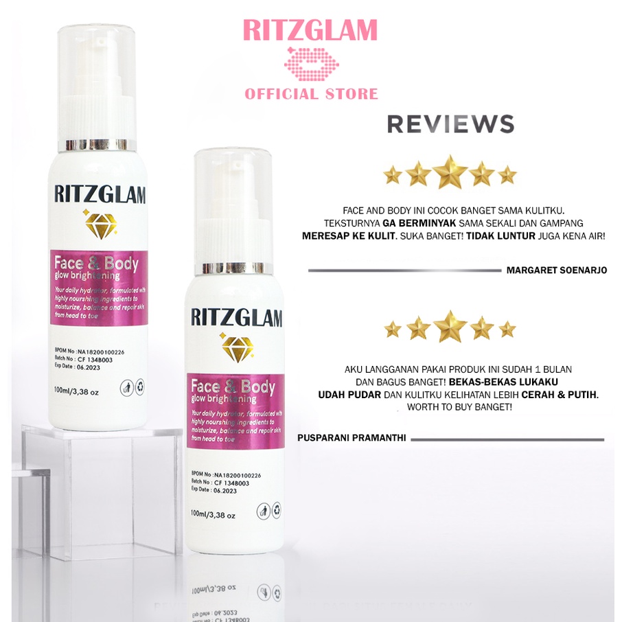 RITZGLAM Paket Agen Mix 30pcs Collagen Brightening + Underarm White + Lip Serum Vitamin Pelembab Pemerah Bibir