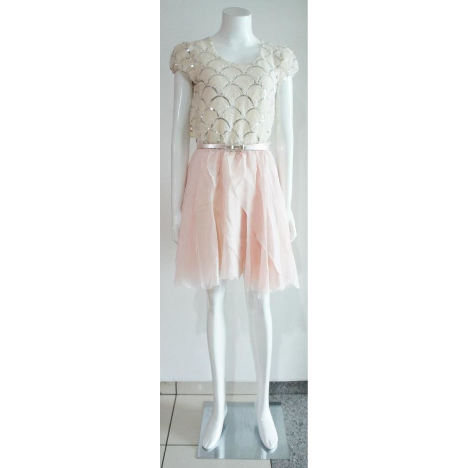 Beige & Pink Mermaid Korean style Dress