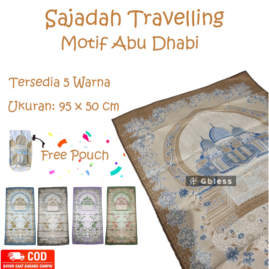 Sajadah Travelling Motif Abu Dhabi / Sajadah Traveling Turki / Sajadah Travel