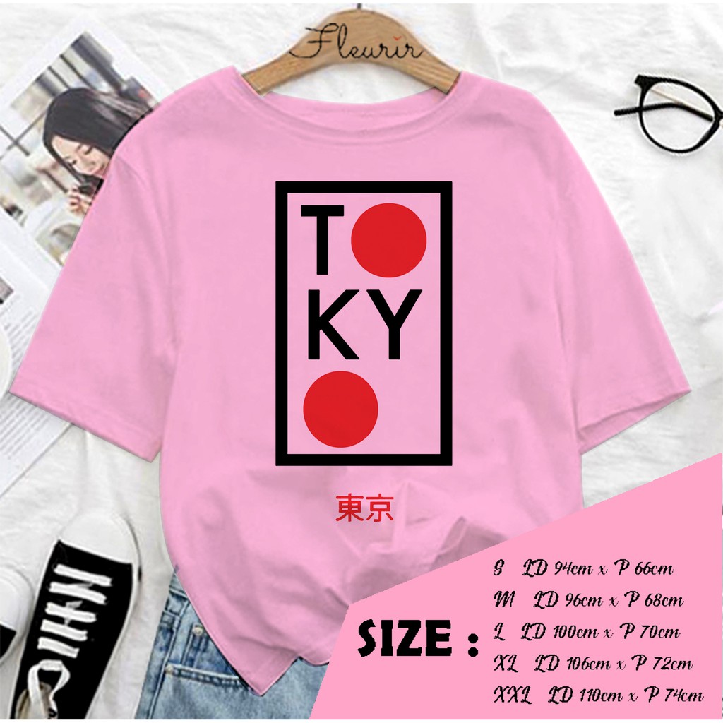 FLEURIR - KAOS TOKYO WANITA DEWASA LENGAN PENDEK TUMBLR TEE UNISEX