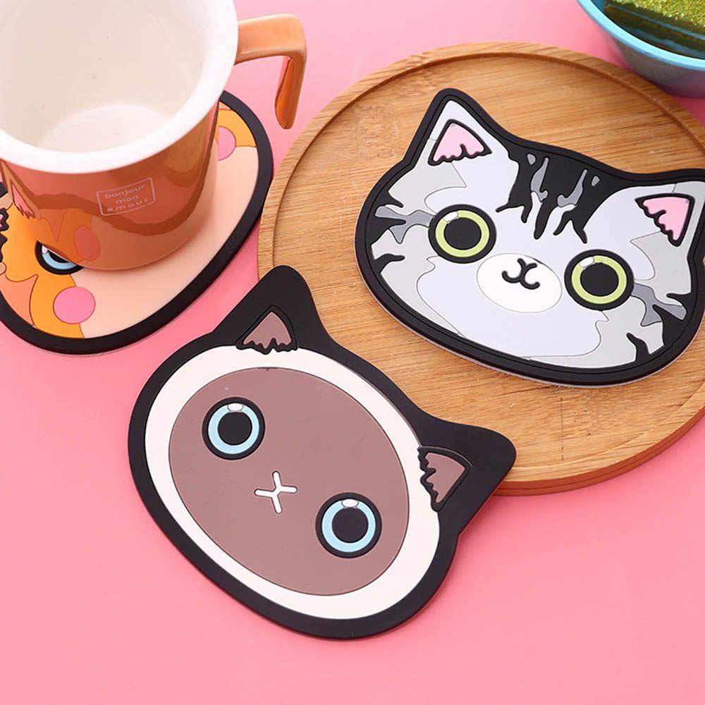 Alas Gelas Silikon Nanas Kawaii Tahan Lama Mug Holder Kartun Coaster Heat Resistent Heat Resisten Cup Mat Pad