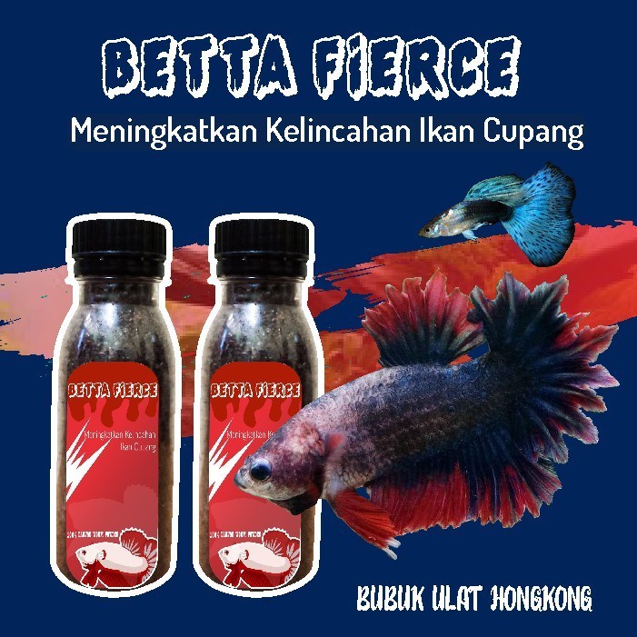 BETTA FIERCE 50gr - Bubuk Serbuk ULAT ULET HONGKONG Makanan Pakan Ikan