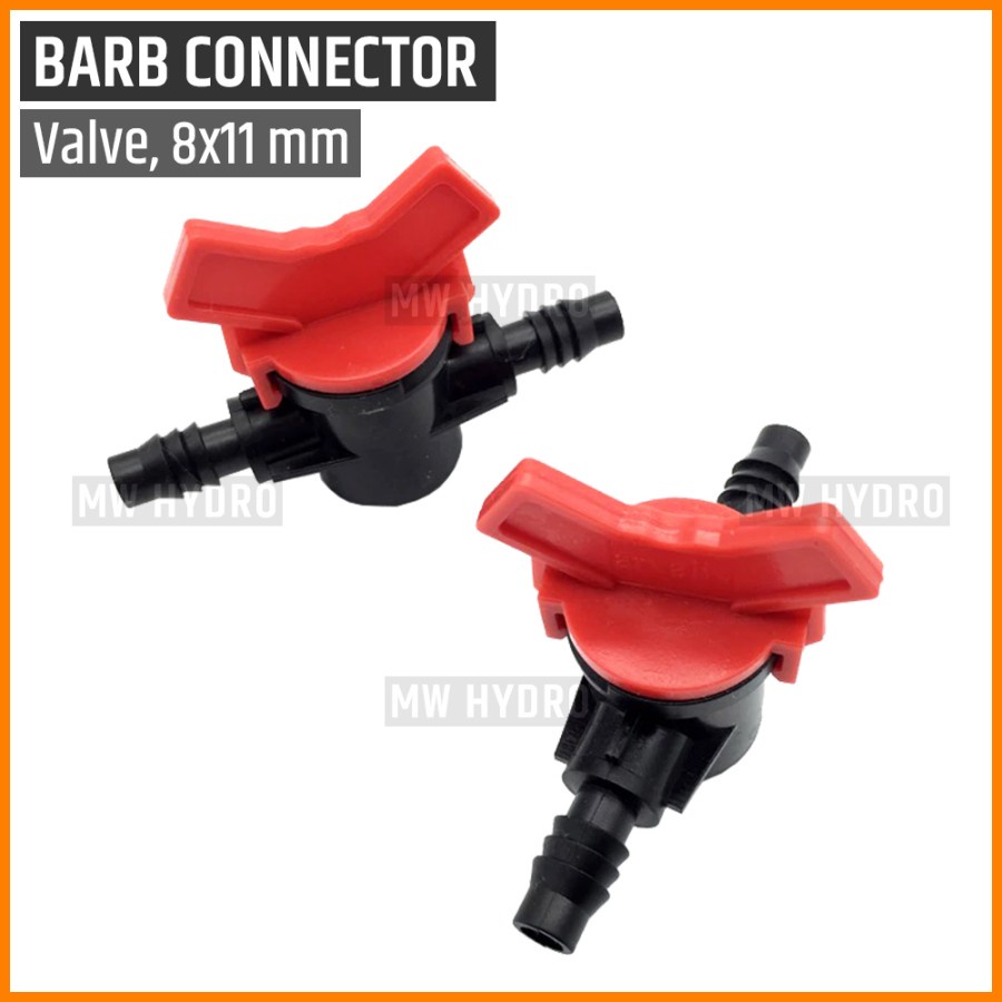 Barb Valve 11 mm - Straight Joiner | Konektor Keran Selang Irigasi Hidroponik - Lurus