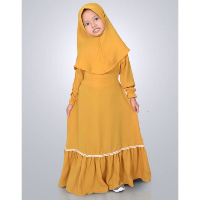  Baju  Muslim Gamis  Anak  perempuan  warna KUBUS Shopee  