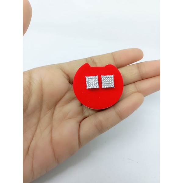 giwang square full mp+ ulir/giwang perak asli silver 925 lapis emas/ giwang fashion wanita impor