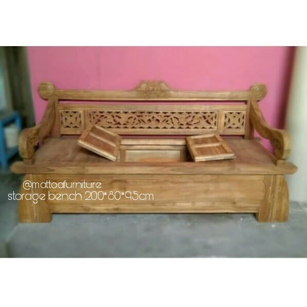 bench bangku bale risban jodang 200*80*95cm jati lawas