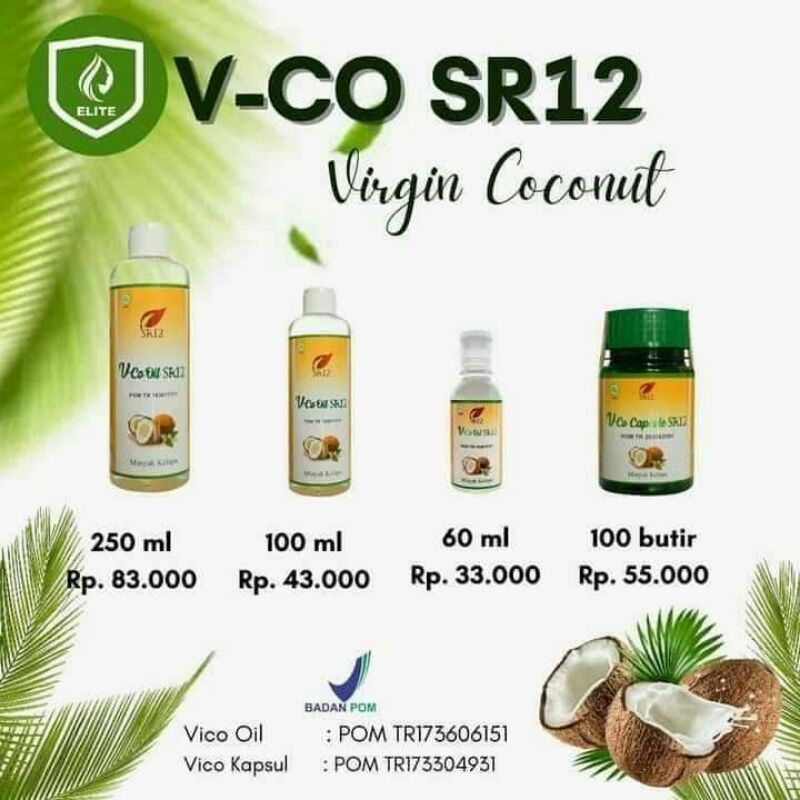 

Minyak Kelapa Vico Oil SR12 60ml virgin coconut oil 100% minyak kelapa murni