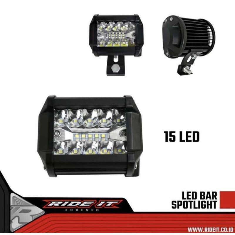 LAMPU TEMBAK 6 15 MATA KOTAK LAMPU SOROT 6 15 LED RIDE IT