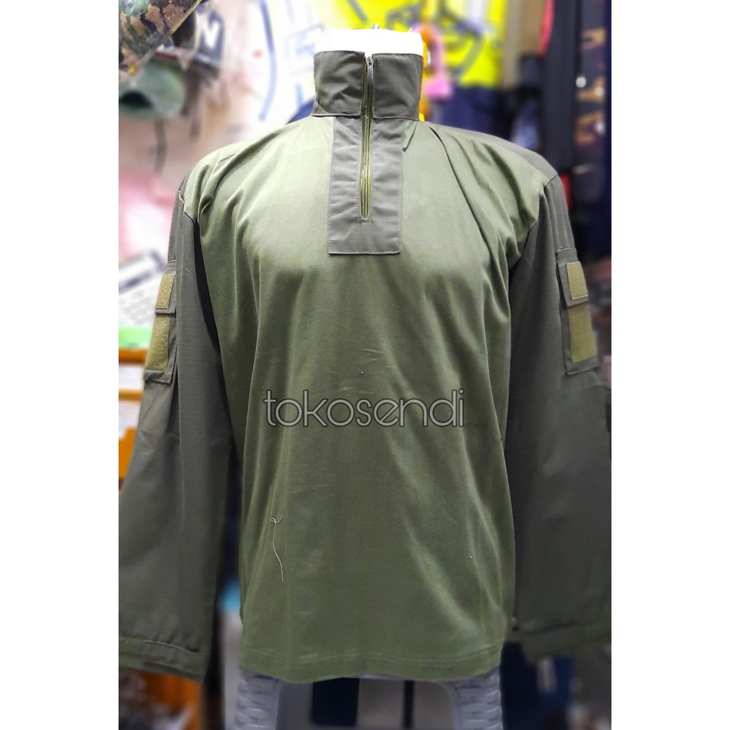 Baju Kaos TACTICAL Lengan Panjang BDU Hijau Army
