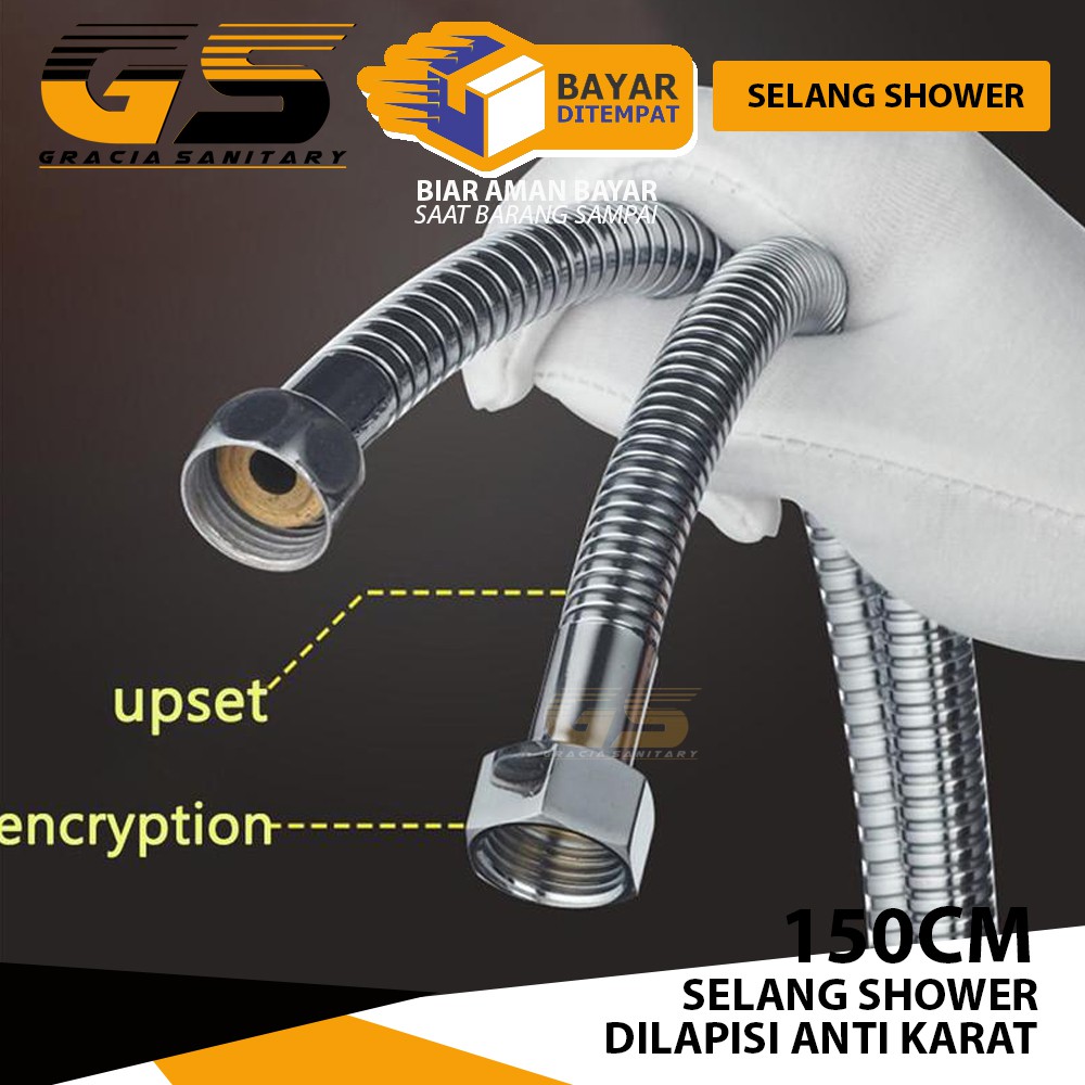 Selang Shower Pancuran 1.5M Panjang Selang Kamar Mandi Shower