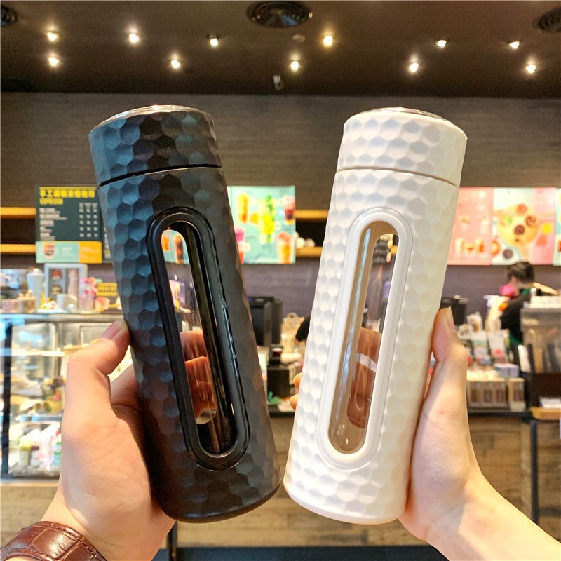 Botol Minum Kaca 450 ml Motif Sarang Lebah/ Botol Minum Unik-2