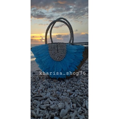 Tas mendong bulu(request warna)l Tas anyaman Bali