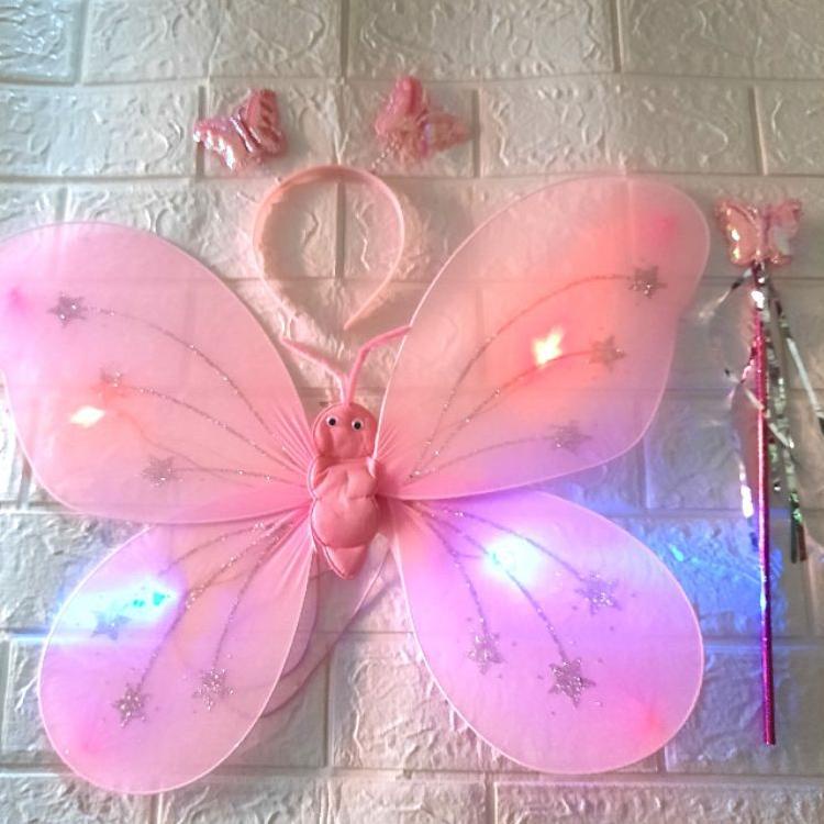 ❤ 1sett SAYAP PERI KUPU KUPU LED SAYAP TONGKAT BANDO GROSIR