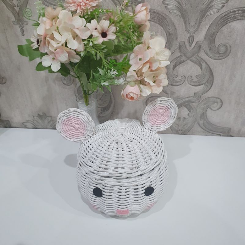 Keranjang Rotan Mouse keranjang tikus pajangan souvenir