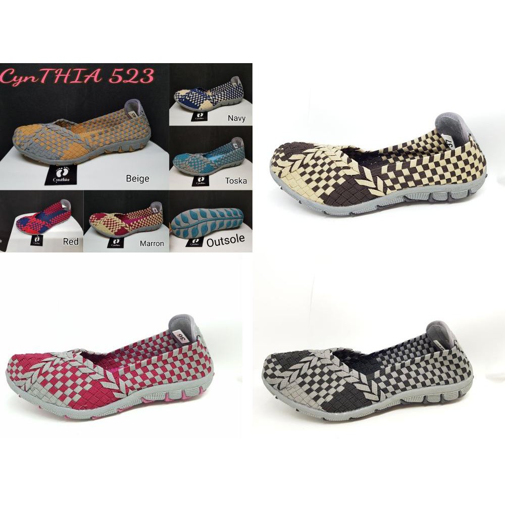 Unik CYNTHIA SEPATU RAJUT   SEPATU ANYAM   CYNTHIA FLAT 523 ORIGINAL Murah