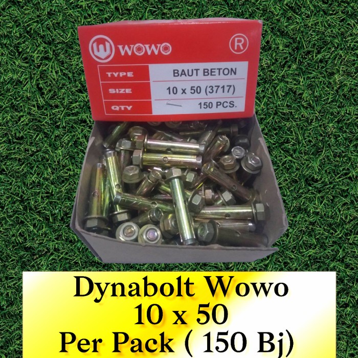 Per Pack ( 150 Bj) Baut Beton / Dynabolt Wowo 10 x 50 / Baut Tanam