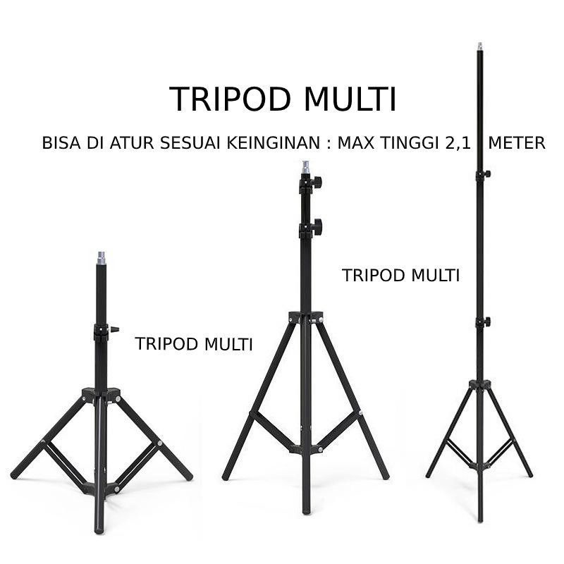 Tripod 2.1 Meter Bahan Besi Alumunium Stand HP Tripod HP &amp; Kamera