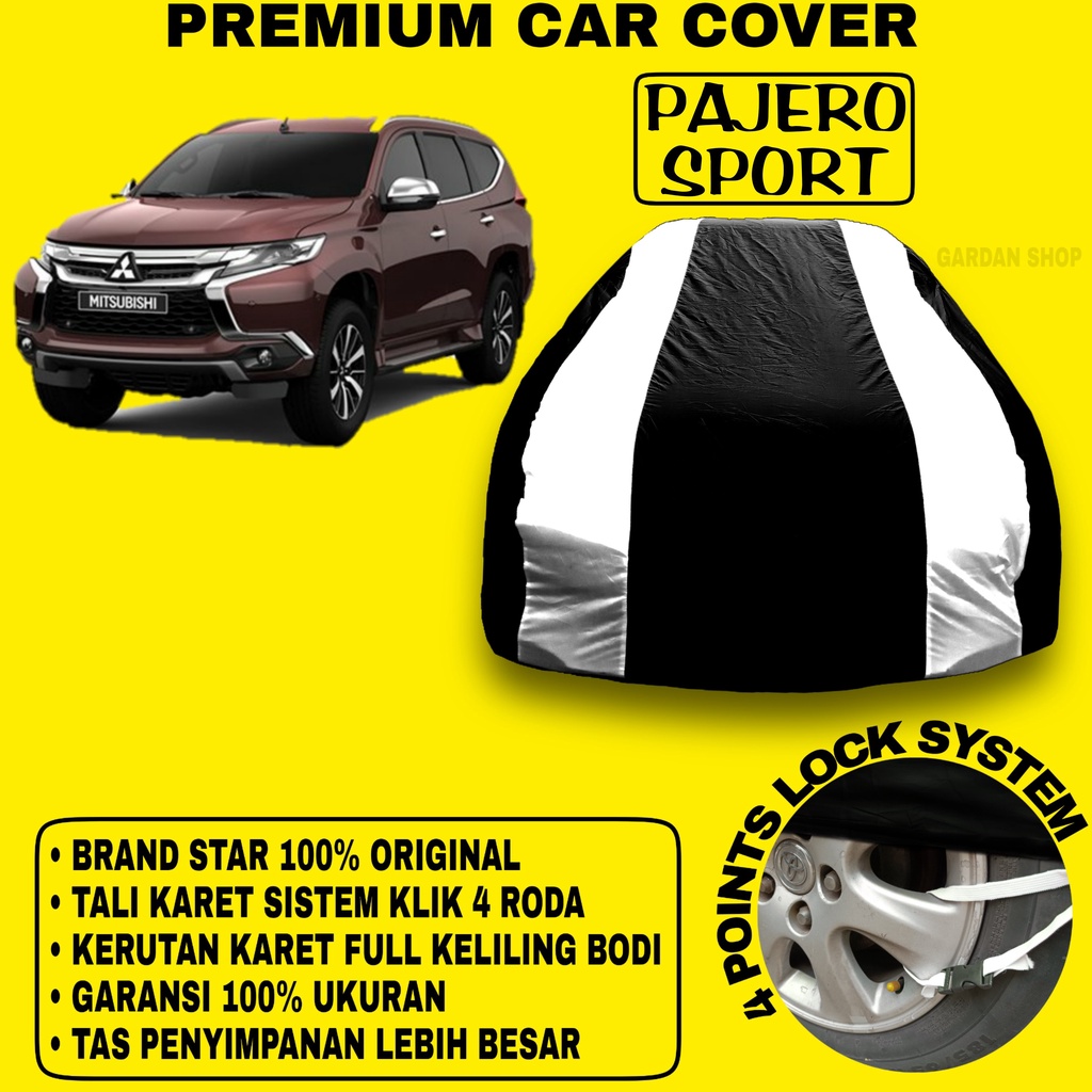 Body Cover PAJERO SPORT Sarung Strip SILVER Penutup Pelindung Selimut Bodi Mobil Pajero Sport PREMIUM