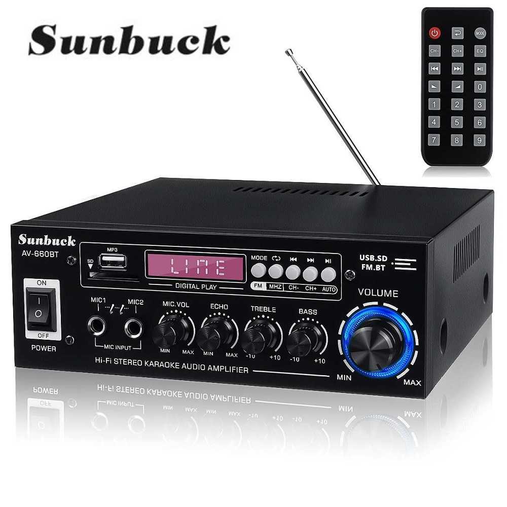 Sunbuck Audio Bluetooth 5.0 DAC Amplifier 2 Ch Remote 2000W - AV-660BT ( Mughnii )