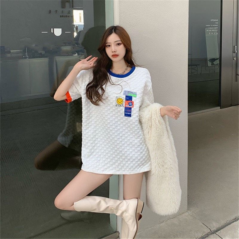 MDLV ~ M32 SMILE TSHIRT IMPORT KAOS OVERSIZE CEWEK KAOS IMPORT CEWEK KOREA STYLE FASHION IMPORT