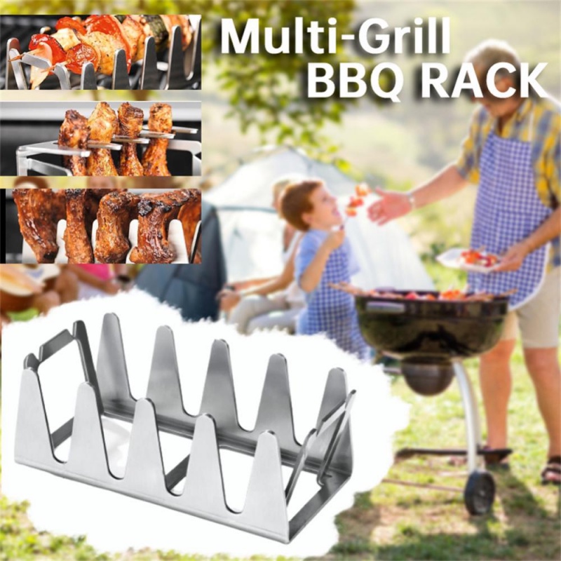 Rak Panggangan BBQ Bahan Stainless Steel Untuk Piknik / Camping