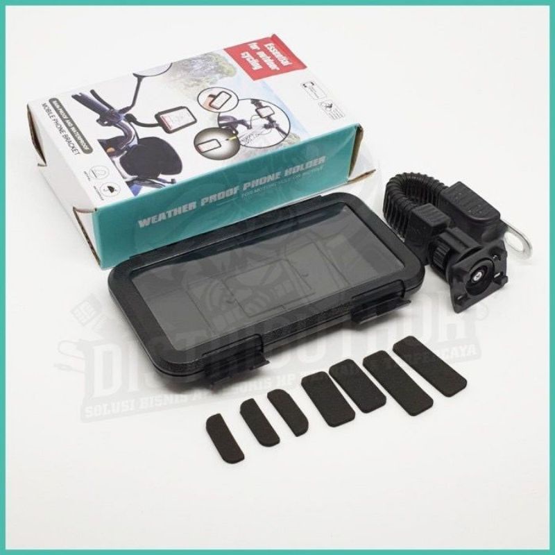 HOLDER HP WATERPROOF/HOLDER HP MOTOR OJEK WATERPROOF 6.3 INCHI HM10 ANTI HUJAN DAN COPET