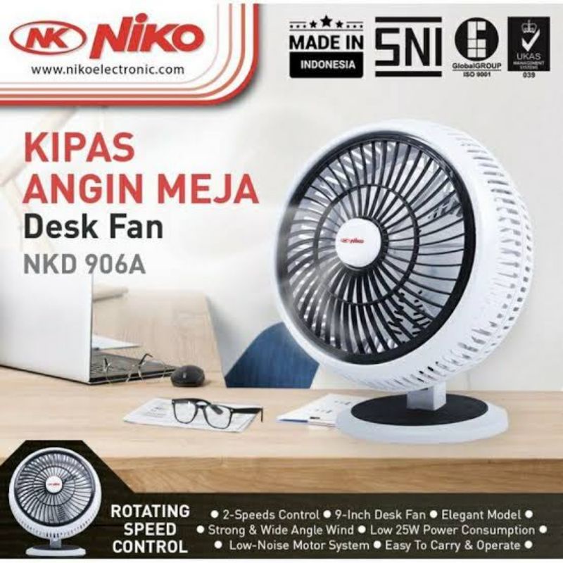 Niko Kipas Angin Meja 9&quot; / Desk Fan 9 Inch NK-906A