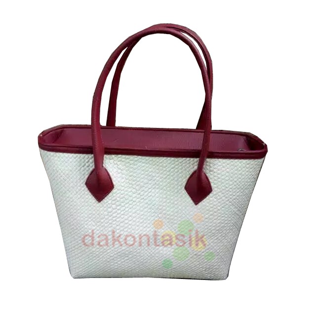 DT-1704 Tas Anyaman Webe Ceper polos pandan khas Tasikmalaya Bisa Decoupage