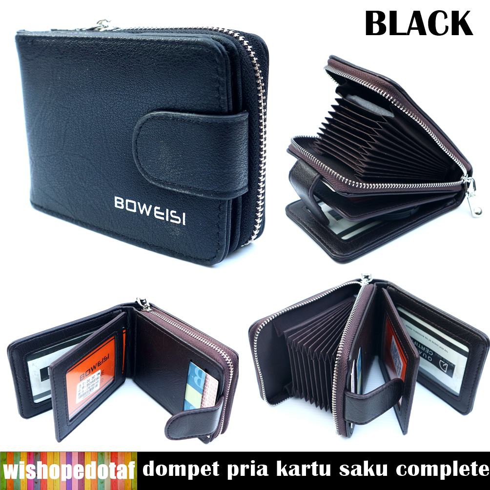 Dompet Pria Kulit Resleting kartu Complete