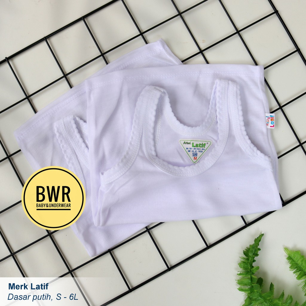 [ 3pc ] Singlet LATIF PUTIH | Kaos Dalam Singlet Anak LATIF | Kaos Kutang Latif - Bwr