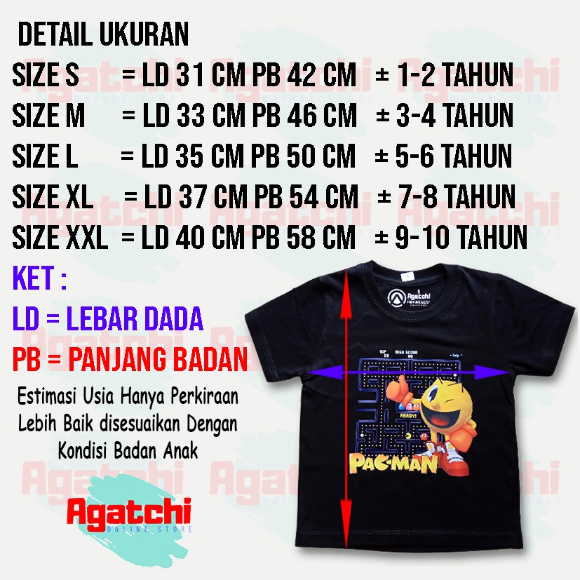 Kaos Atasan Anak Laki Laki Kids T Shirt Pacman