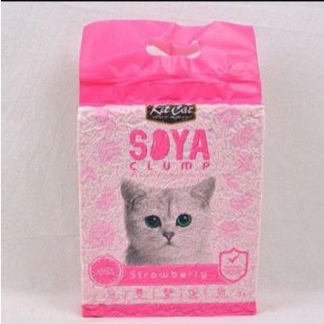 Pasir Soya Clump Strawberry 7liter~pasir kucing Soya murah