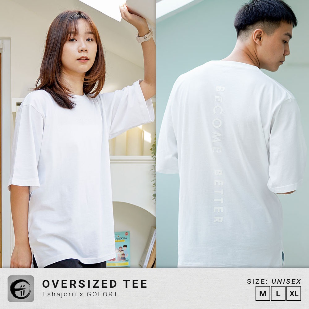 GOFORT Kaos Basic Oversized Tee Unisex S M L XL Size Internasional