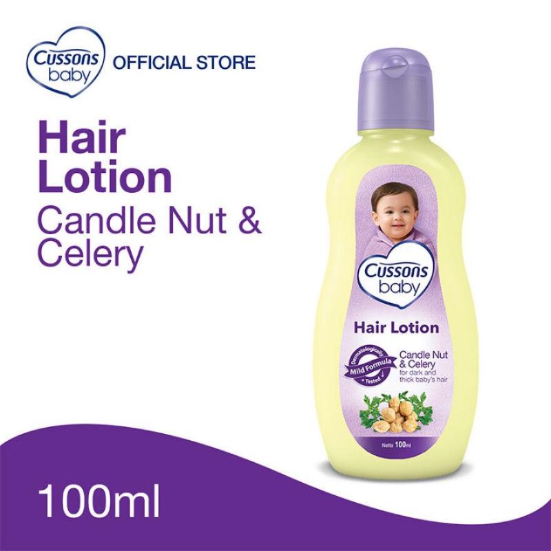 PROMOSI CUSSONS BABY HAIR LOTION 100ml CANDLE NUT CELERY MINYAK KEMIRI PERAWATAN RAMBUT BAYI DISKON 