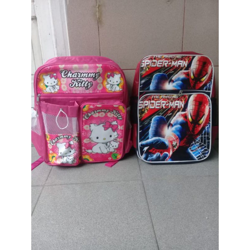 tas sekolah botol karakter pria wanita sd/tk/pa'ud