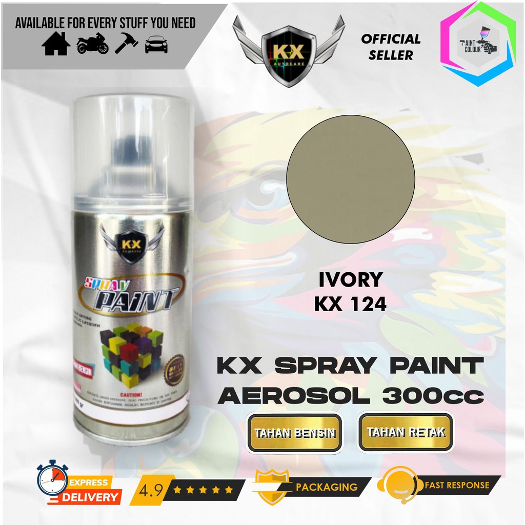 Cat Semprot Aerosol / Pylox KX Autocare Paint - KX 124 IVORY