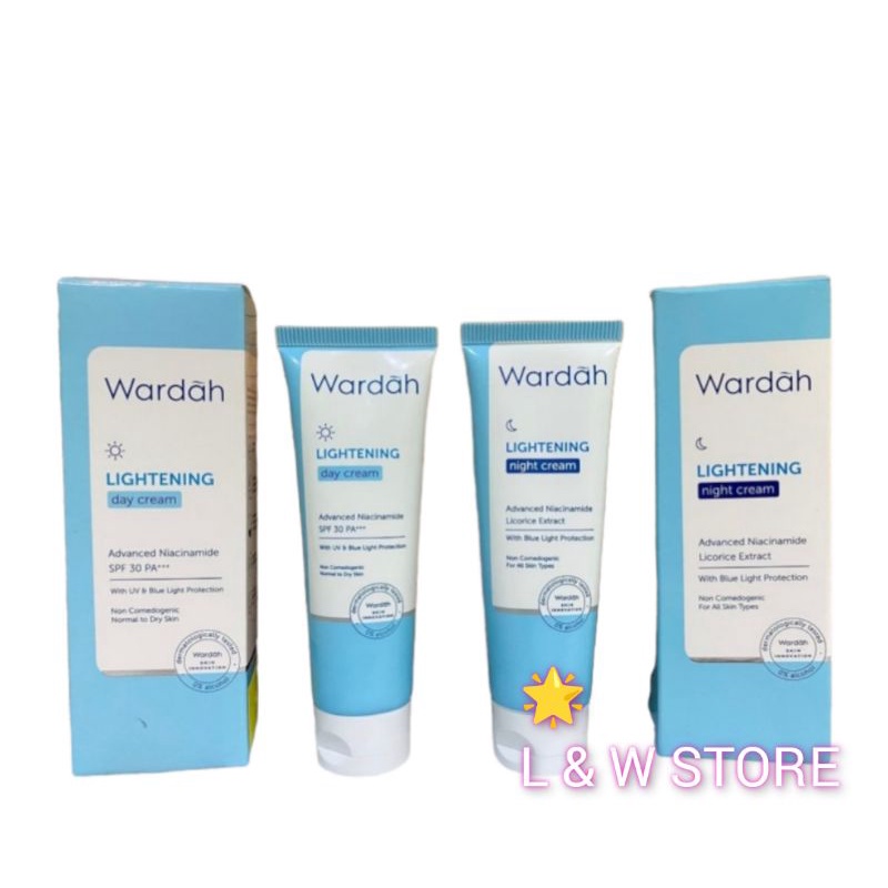 Wardah Lightening Day Cream/Night Cream 30gr dan 20Ml