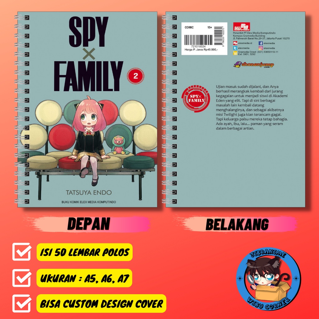 

note book ANIME / Buku catatan ANIME SPY X FAMILY