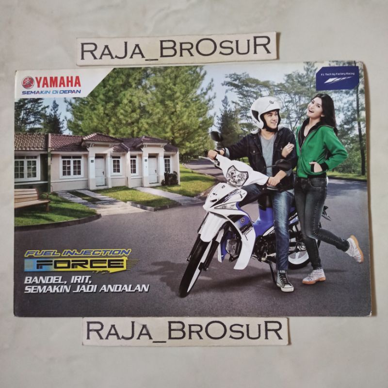 Poster brosur katalog flyer Yamaha Force FI Injeksi Elegance/Sporty 2013,flyer bolak balik
